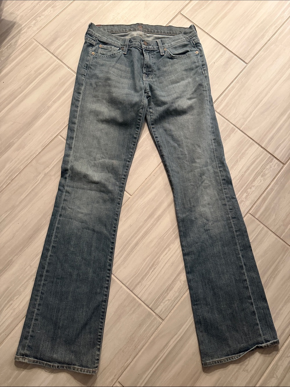 7 For All Mankind Flare Wide Leg Jeans - Blue